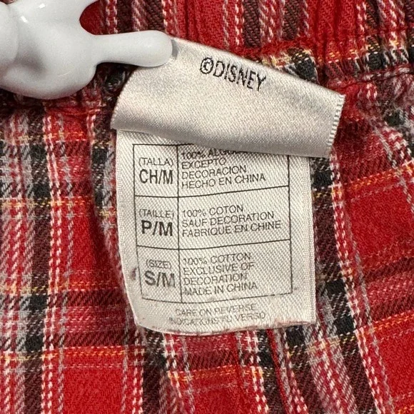 Disney Store Red Plaid Cotton Pajama Pants Lounge Sleepwear Size S/M - Picture 6 of 10